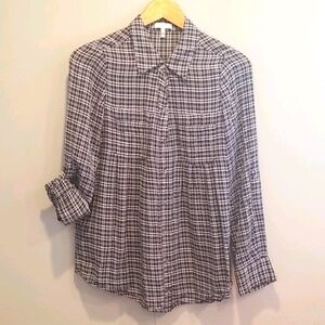 Joie Plaid Cotton Long Sleeve Button Down Shirt